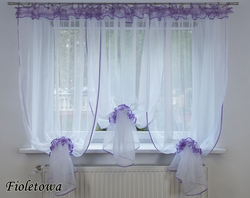 Штора-вуаль Verona Portugal 170 х 400 см (0645760456614V) фіолетовий ...