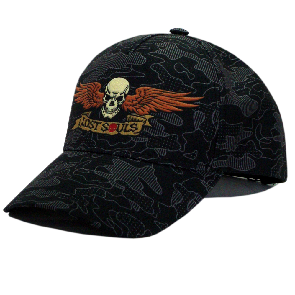 

Бейсболка AMG Lost Souls "Gray Skull and Wings" М 0833
