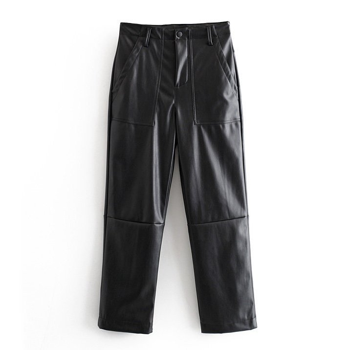 

Брюки женские широкие из искусственной кожи Freedom Berni Fashion (S) Черный
