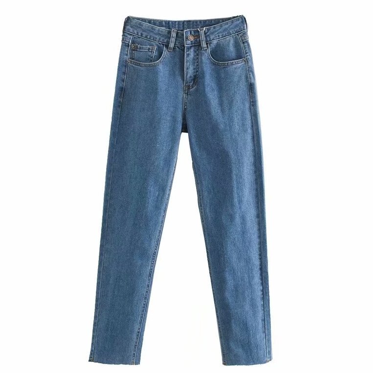 

Джинсы женские mom jeans с необработанным краем Blue Berni Fashion (L) Синий