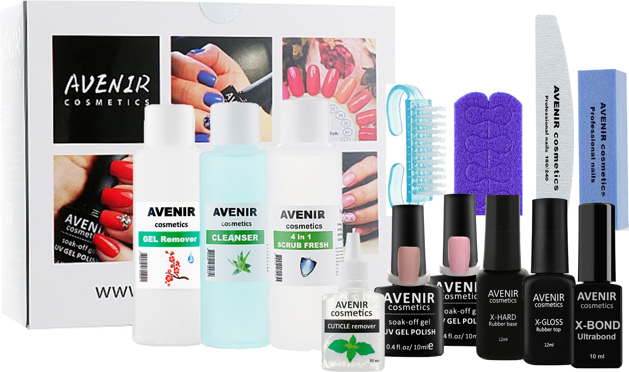Стартовый набор для мастера маникюра Avenir Cosmetics 6 Кремовая роза ...