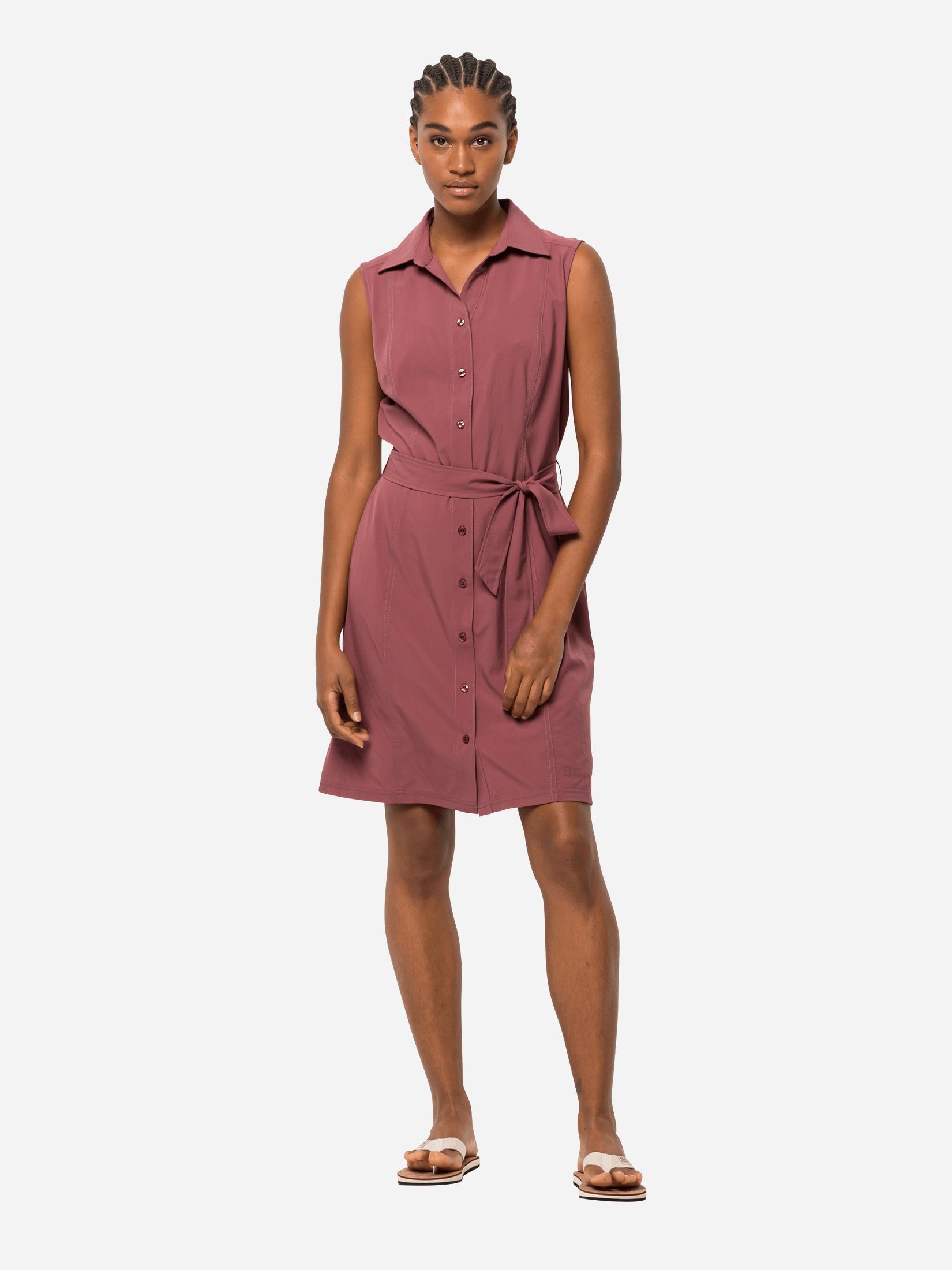 Акция на Сукня-сорочка міні осіннє жіноче Jack Wolfskin Sonora Dress 1503994-2191 XS Темно-Рожева от Rozetka