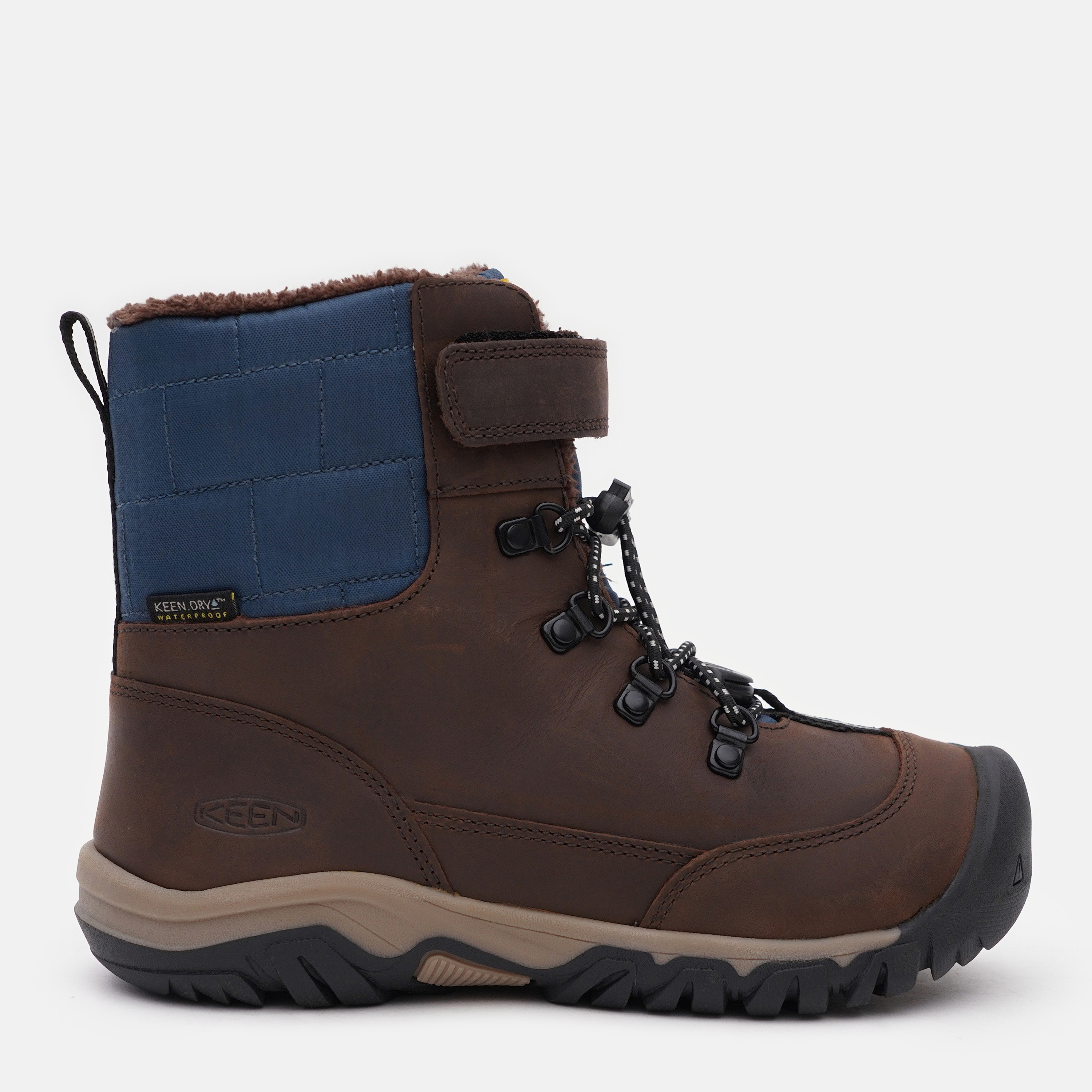 Акція на Підліткові зимові черевики для хлопчика Keen Greta Boot WP 1026642 37 (5US) 23.2 см Коричневий/Блакитний від Rozetka