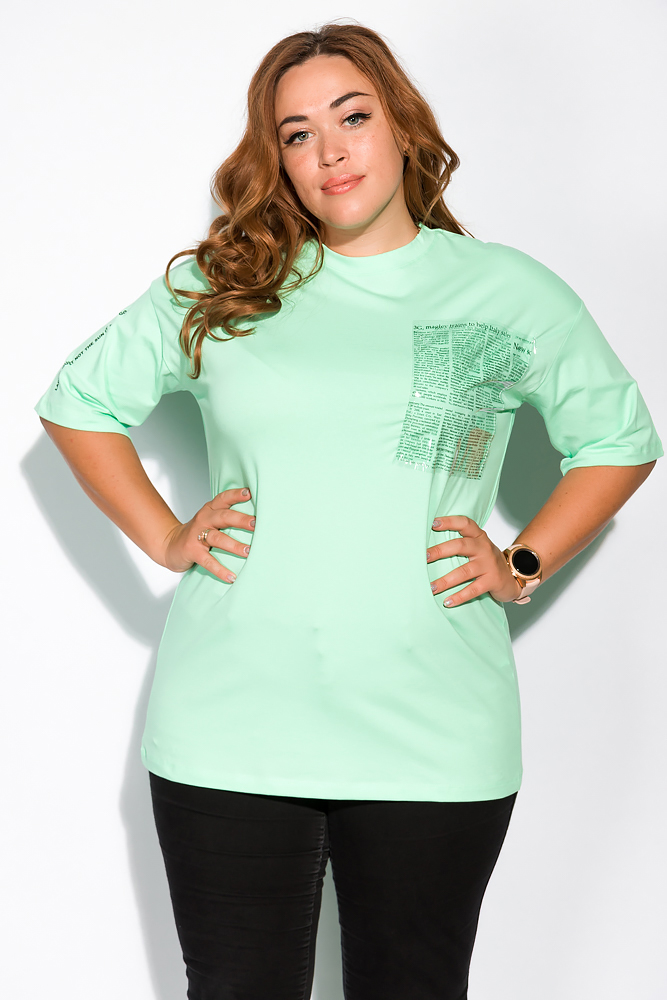 

Футболка женскаяс нашивкой Time of Style 32P0692 M-L Салатовый