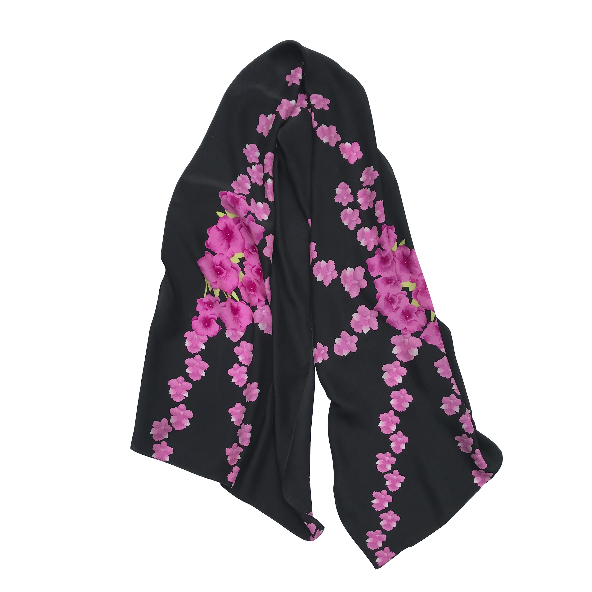 

Натуральный шелковый шарф Silk Route a-385 Black Rose