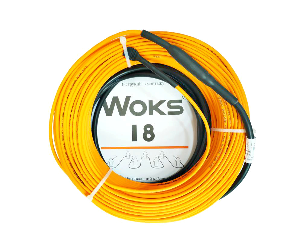 

Электрический теплый пол кабель Woks-18 220 Вт 12м (двухжильный)