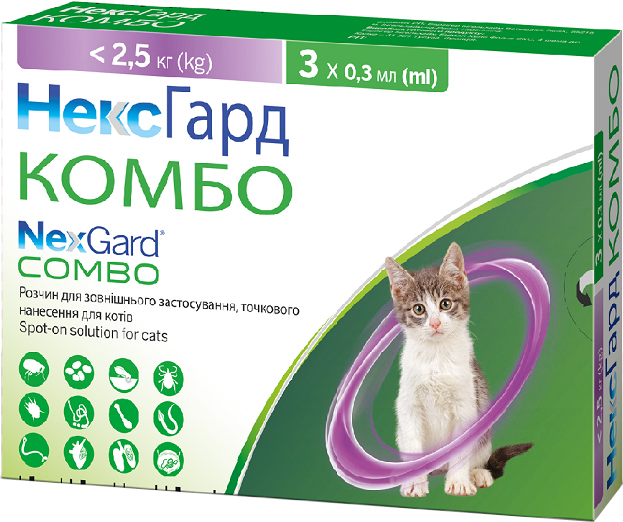 Капли Boehringer Ingelheim НексГард Комбо от блох, клещей и гельминтов ...