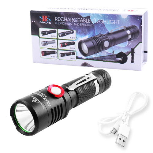 

Фонарь Police 729S-T6, ЗУ micro USB, 1х18650, зажим