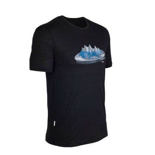 

Термофутболка мужская Icebreaker Tech T Lite Short Sleeve Alps for breakfast Black L (100 781 001 L)