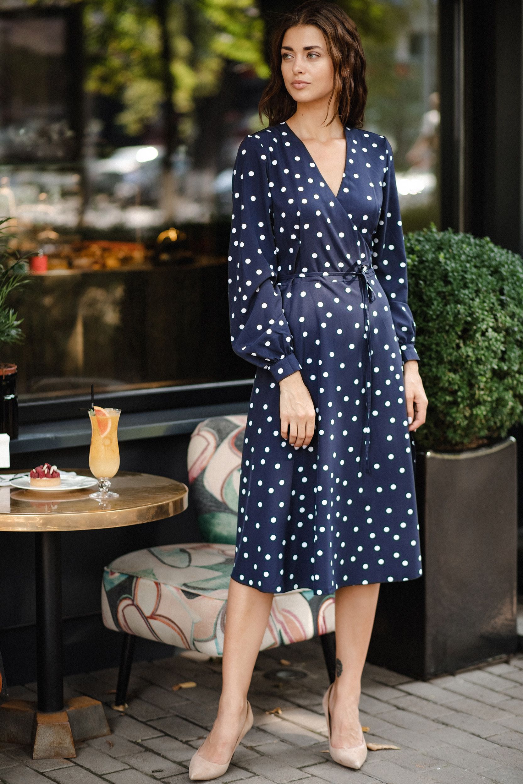 

Платье деми Wear me женское на запах с длинным рукавом в горошек  Синий 2w/19/75D, Платье деми Wear me женское на запах с длинным рукавом в горошек S Синий 2w/19/75D