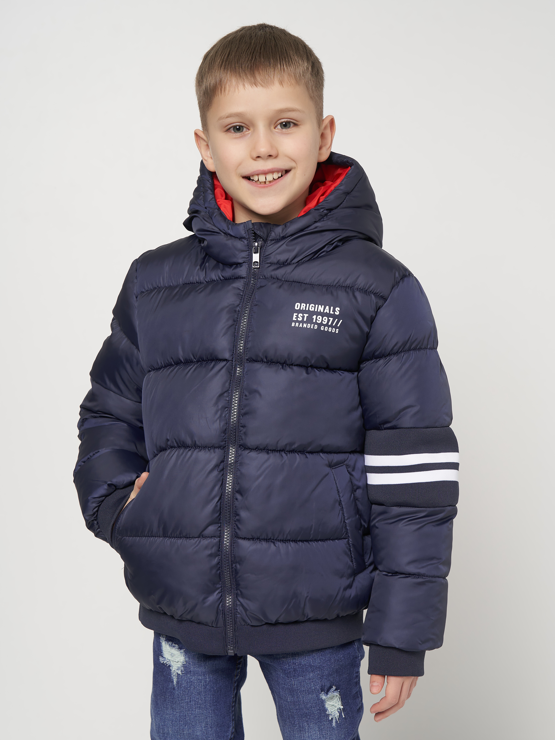 Акция на Дитяча демісезонна куртка для хлопчика Minoti Sound 2 37119JNR 98-104 см Темно-синя от Rozetka