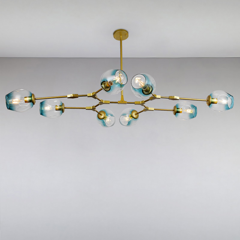 

Люстра подвесная молекула Light House LS-15226-8 GD+BL золото