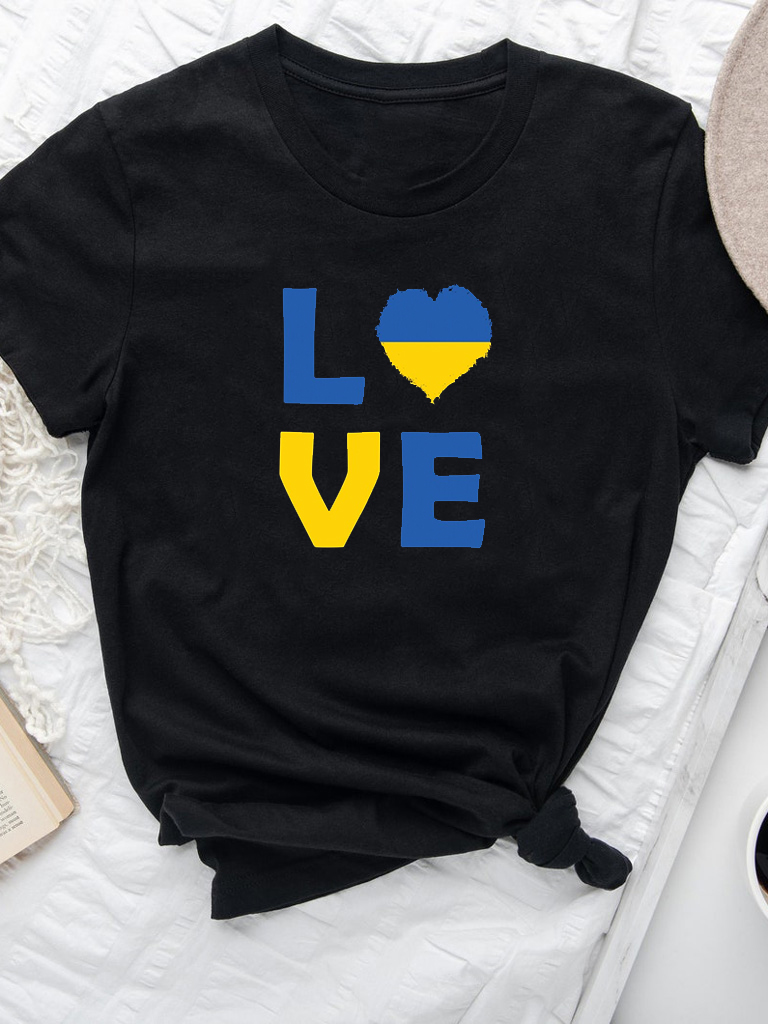 Акція на Футболка жіноча Love&Live LoVe UA LLP03018 XL Чорна від Rozetka