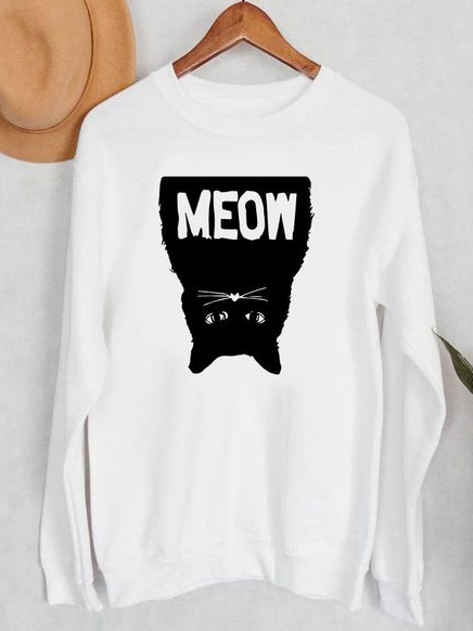 Акція на Світшот Love&Live Black Meow LLP00280 XL Білий від Rozetka