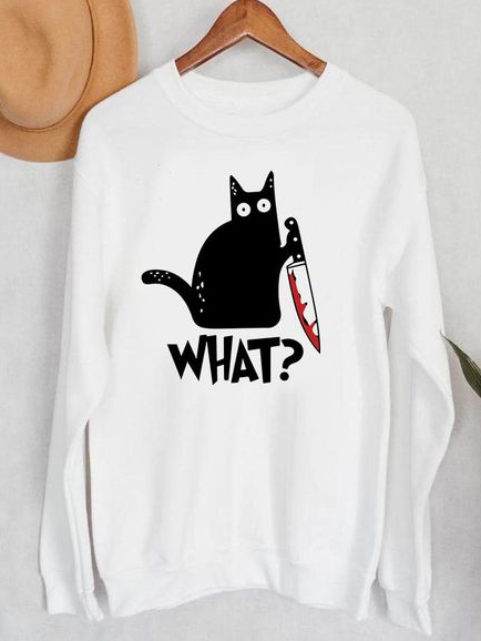 Акція на Світшот Love&Live Cat says What? LLP00285 XXXL Білий від Rozetka