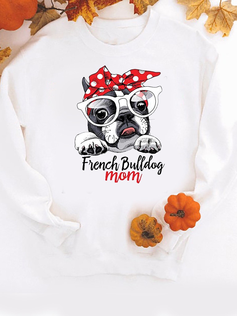 Акція на Світшот жіночий Zuzu FFrench Bulldog mom ZZP00256 M Білий з принтом від Rozetka