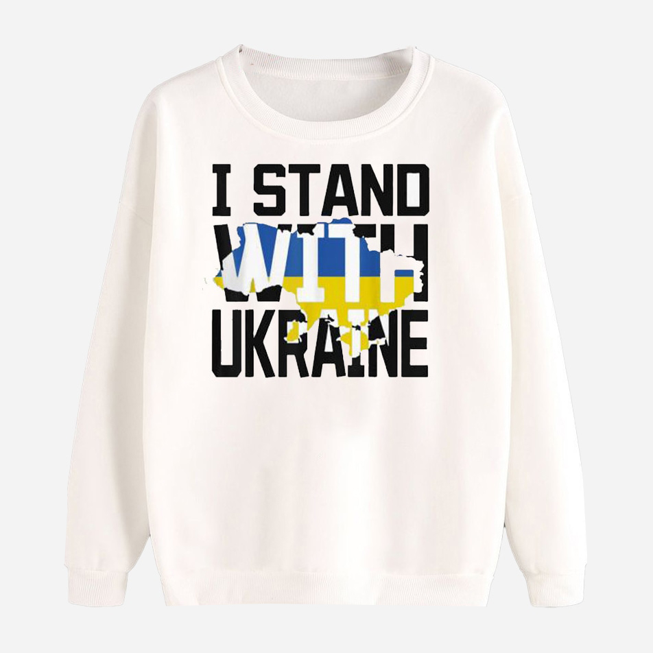 Акція на Світшот Love&Live I stand with Ukraine LLP01552 S Білий від Rozetka