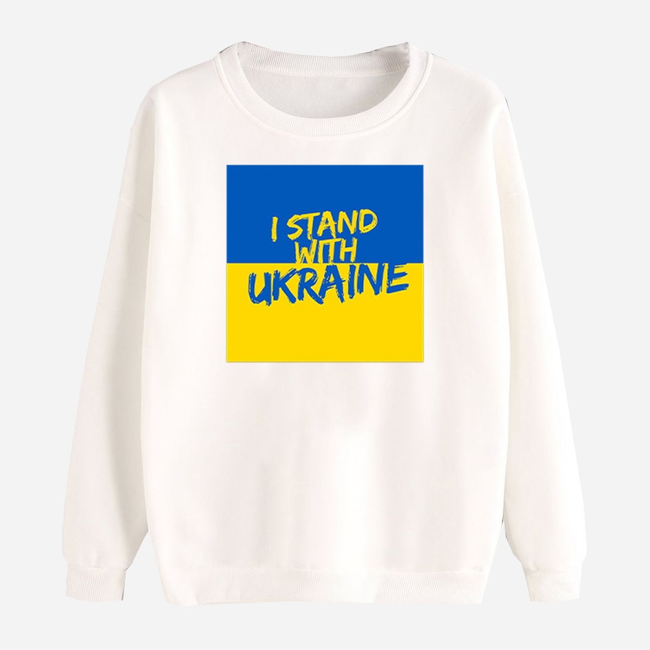 Акція на Світшот Love&Live I stand with Ukraine-2 LLP01553 M Білий від Rozetka