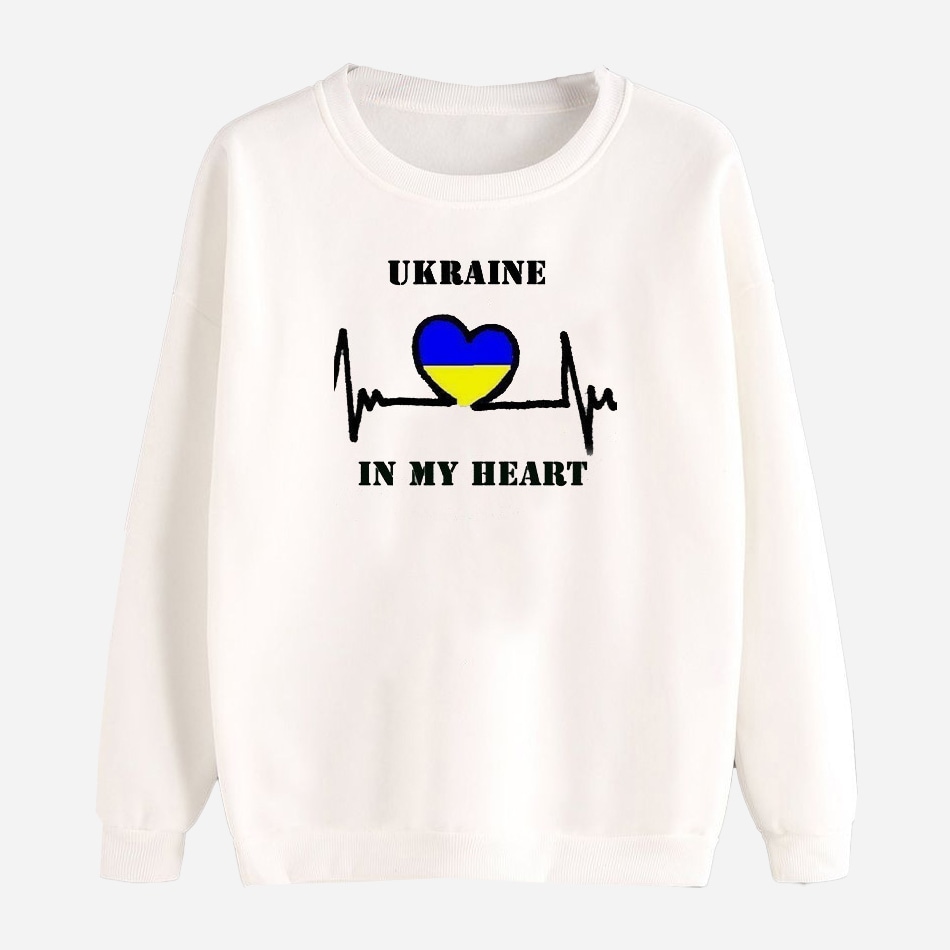 Акція на Світшот Love&Live Ukraine in my heart-2 LLP01623 M Білий від Rozetka