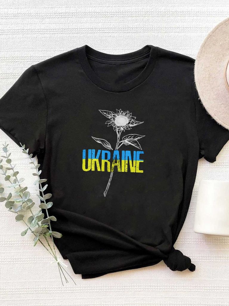 Акція на Футболка жіноча Love&Live Blooming Ukraine LLP01643 XXL Чорна від Rozetka