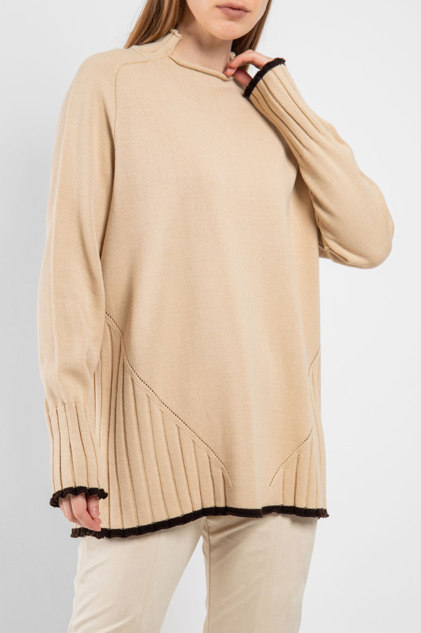 Джемпер женский молоко с воротником стойка Modna KAZKA MKLN875-22-2 52 ...