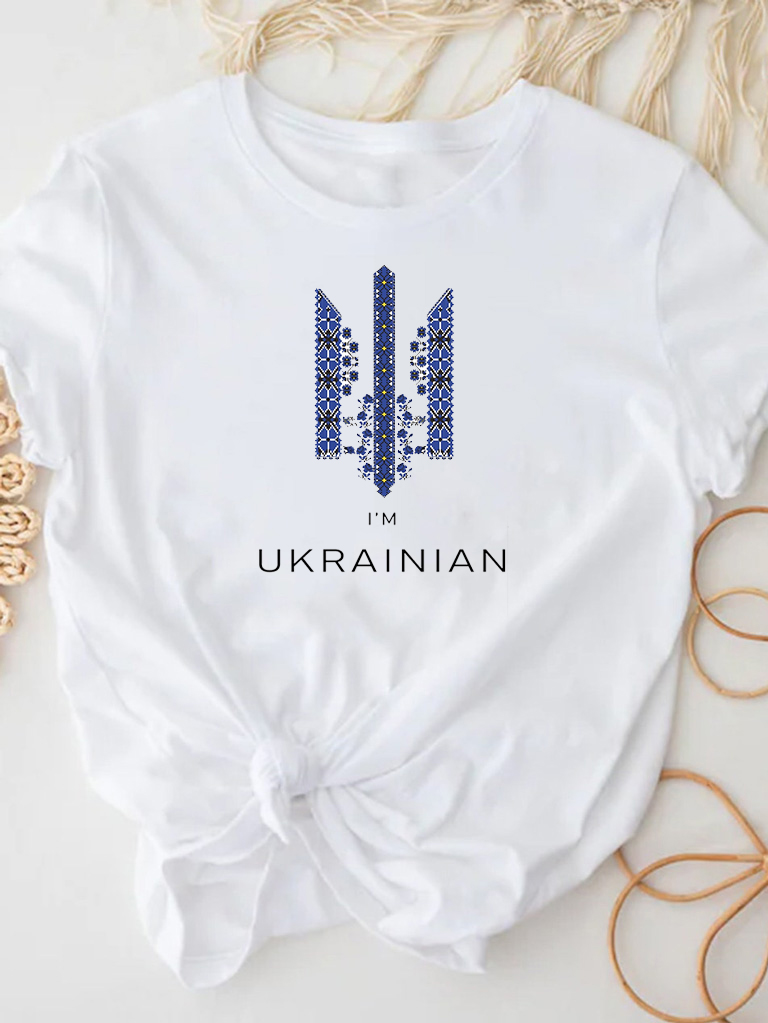 Акція на Футболка Love&Live I am UA-2 LLP03089 L Біла від Rozetka