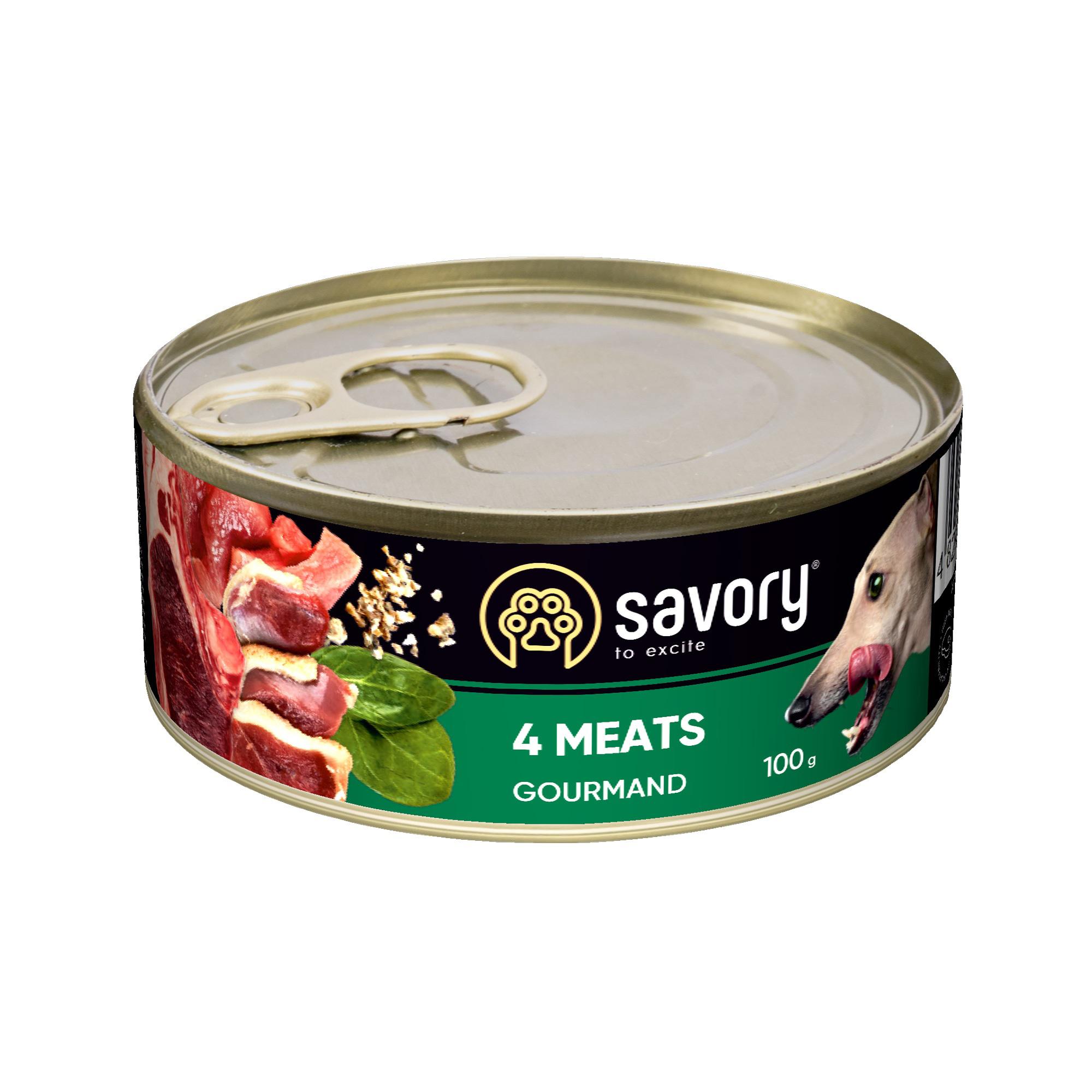 Вологий корм для дорослих собак Savory 100 г (м'ясне асорті) от ...
