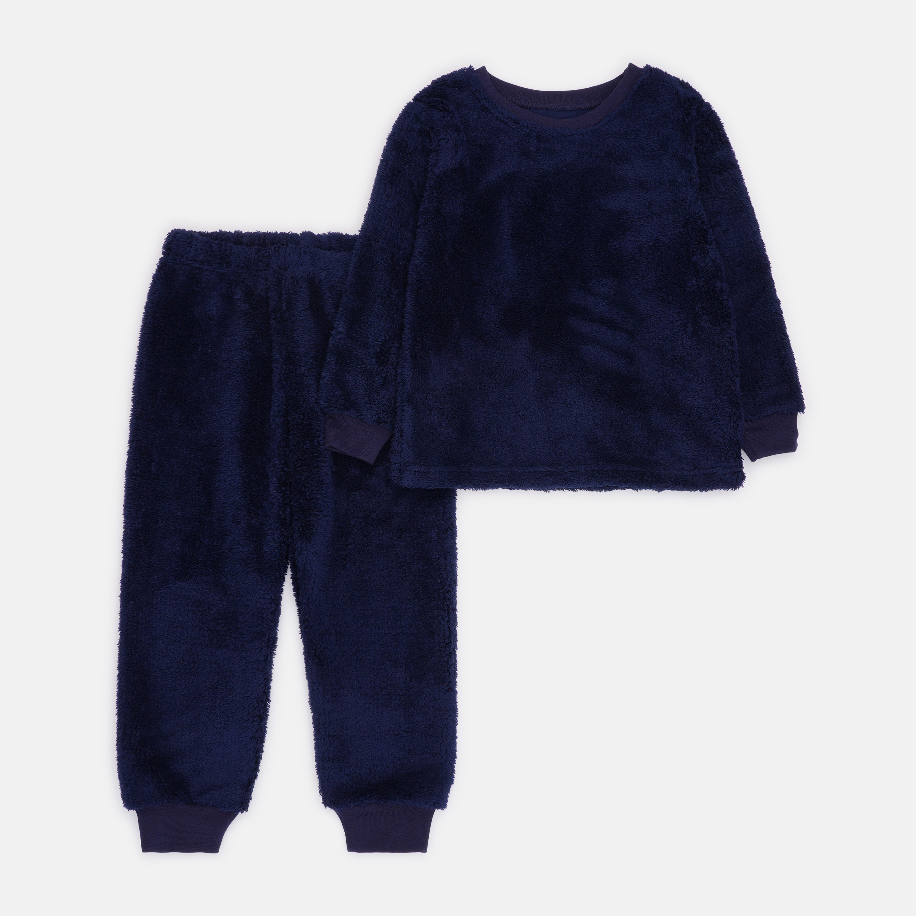 Акция на Піжама дитяча утеплена (світшот + штани) Фламінго 855-905 122-128 см Темно-Синя от Rozetka
