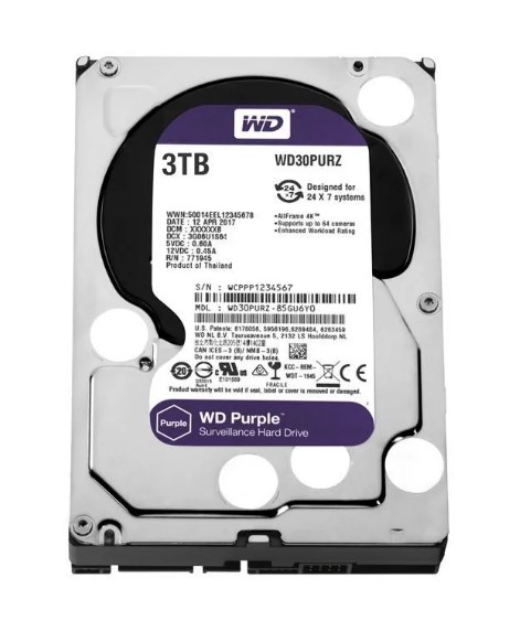 

Накопичувач HDD SATA 3TB WD (Purple WD30PURZ)
