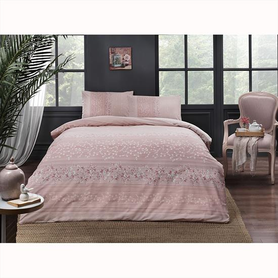 

Комплект постельного белья Tac ранфорс Leona V02 евро розовый