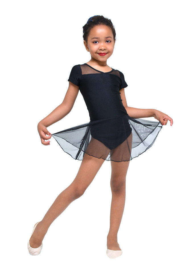 

Купальник для гимнастики и танцев Little Dancer DR-2087A-BK черный размер 30 ( рост 110-116 см)
