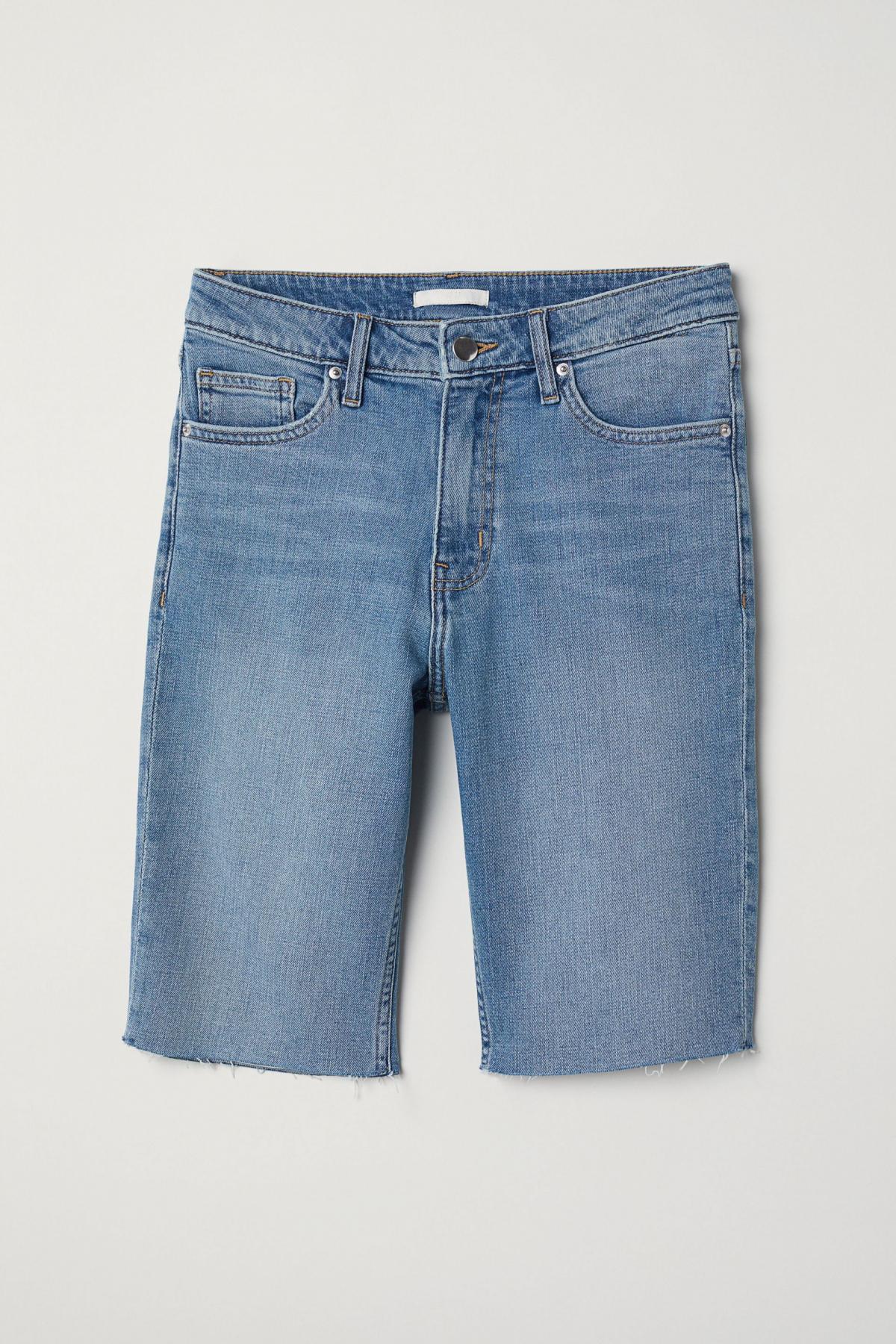 Джинсовые шорты до колен H&M 34 Голубое (0613147003-1) – низкие цены ...