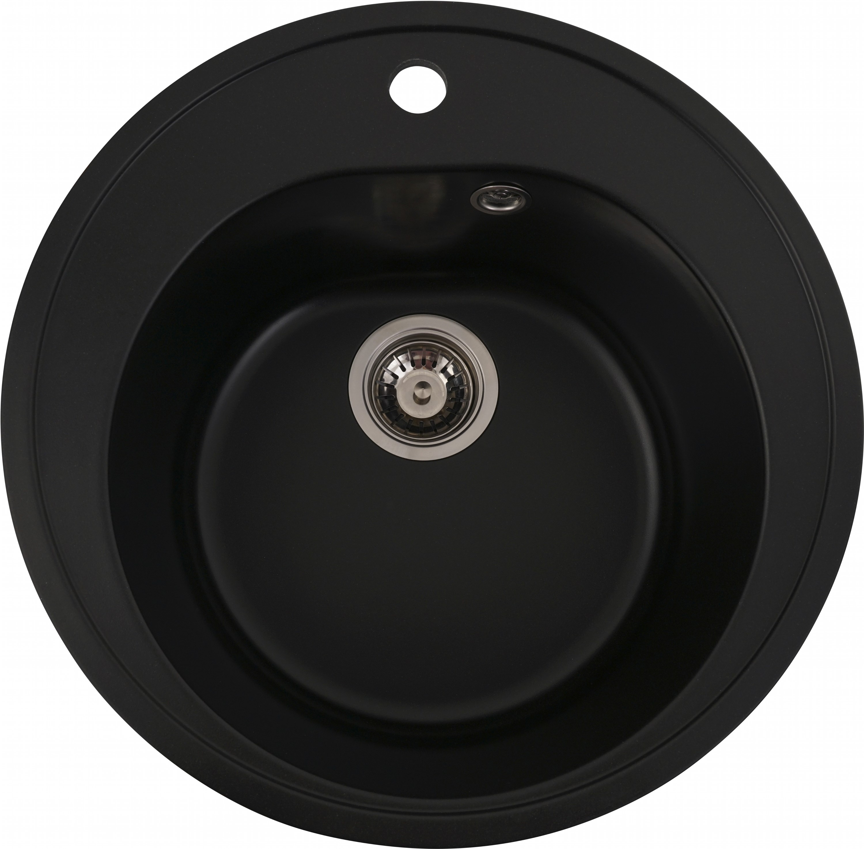 Кухонная мойка гранит Platinum 510 LUNA матовая черная + сифон – фото ...