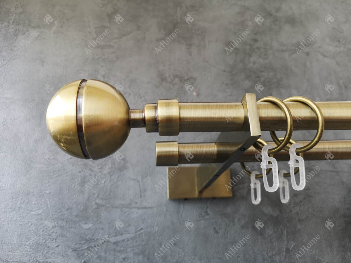 

Карниз Quadrum Корсо 300 см двойной Slim Антик 19/19 мм гладкая (кольца с крючками)