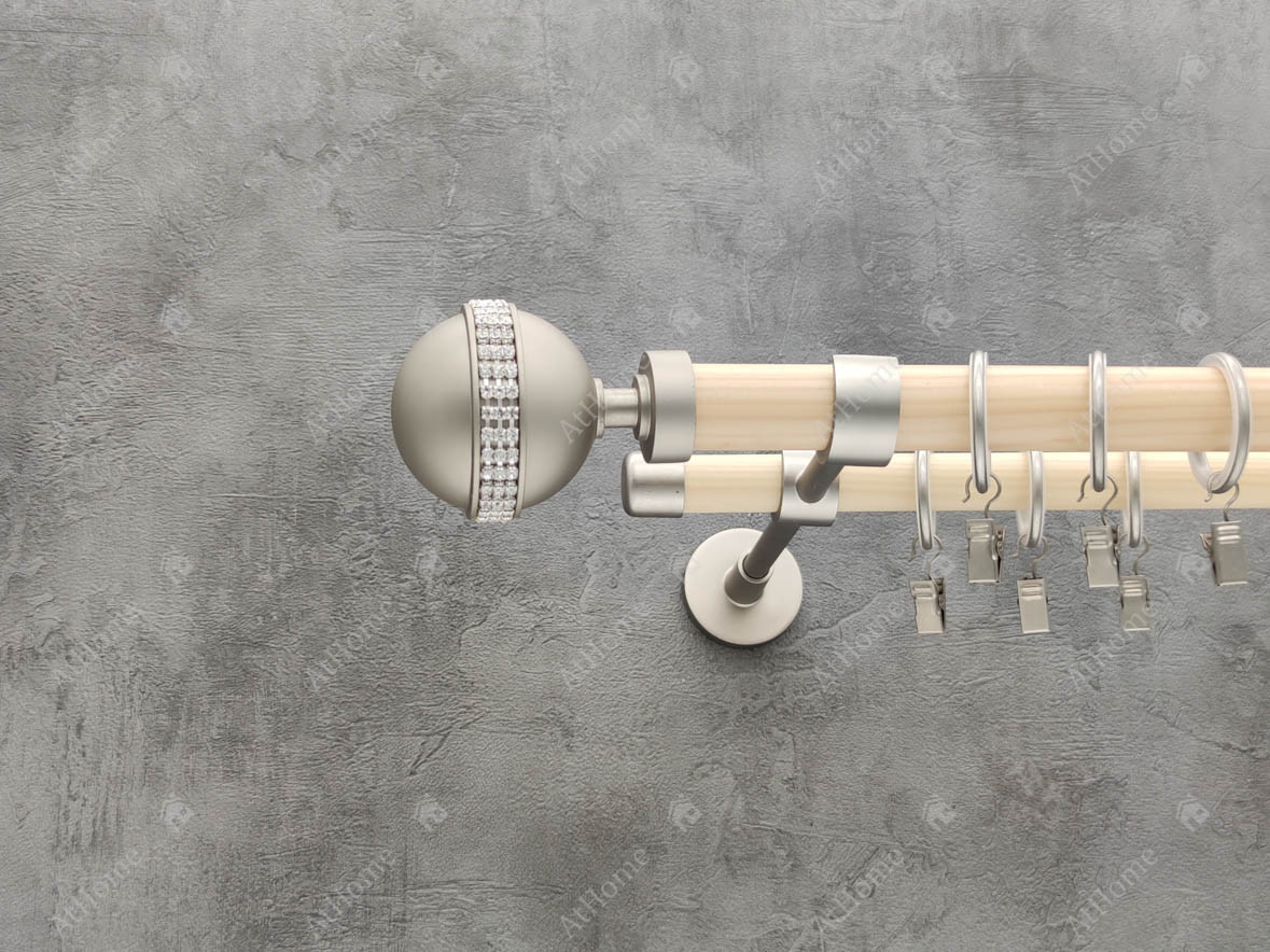 

Карниз Quadrum Модерно Авея двойной дерево-металл 300 см слоновая кость/сатин 25 мм