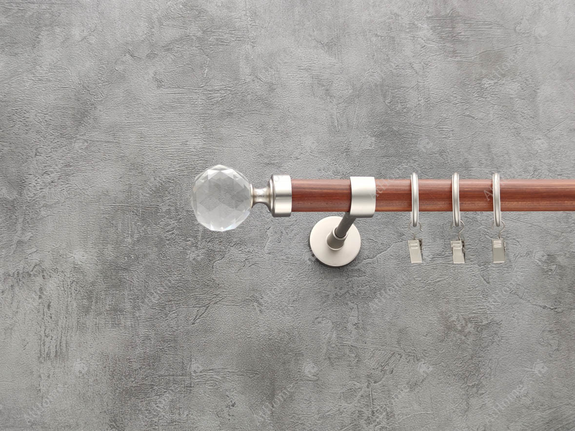 

Карниз Quadrum Модерно Кристалл одинарный дерево-металл 200 см черешня/сатин 25 мм