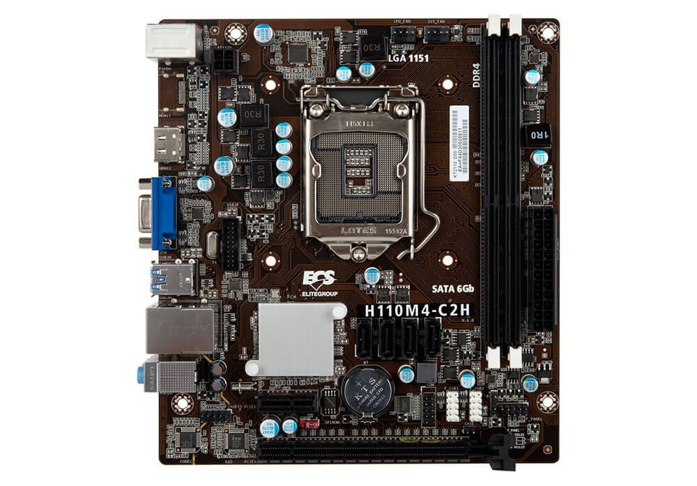 Материнская плата ECS H110M4-C2H (s1151, Intel® H110, DDR4x2, PCIe x16 ...
