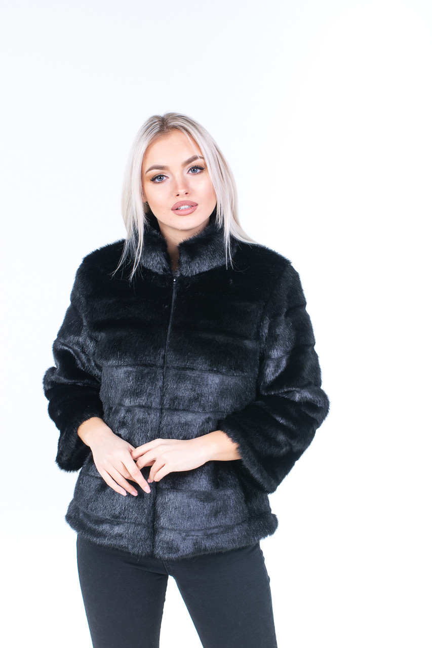 

Полушубок из искусственного меха с рукавом 7/8 MNC черный 39rv211 52