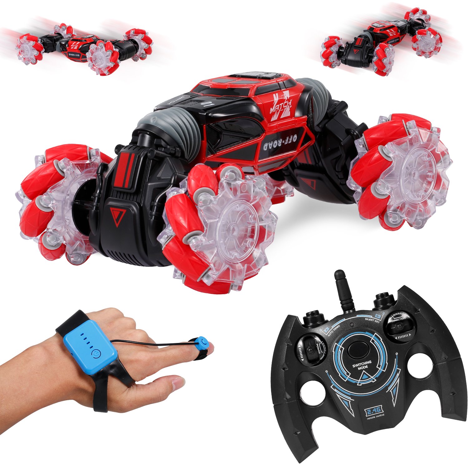

Машинка перевертыш вездеход с подсветкой 4WD Skidding (UD2196A)Red
