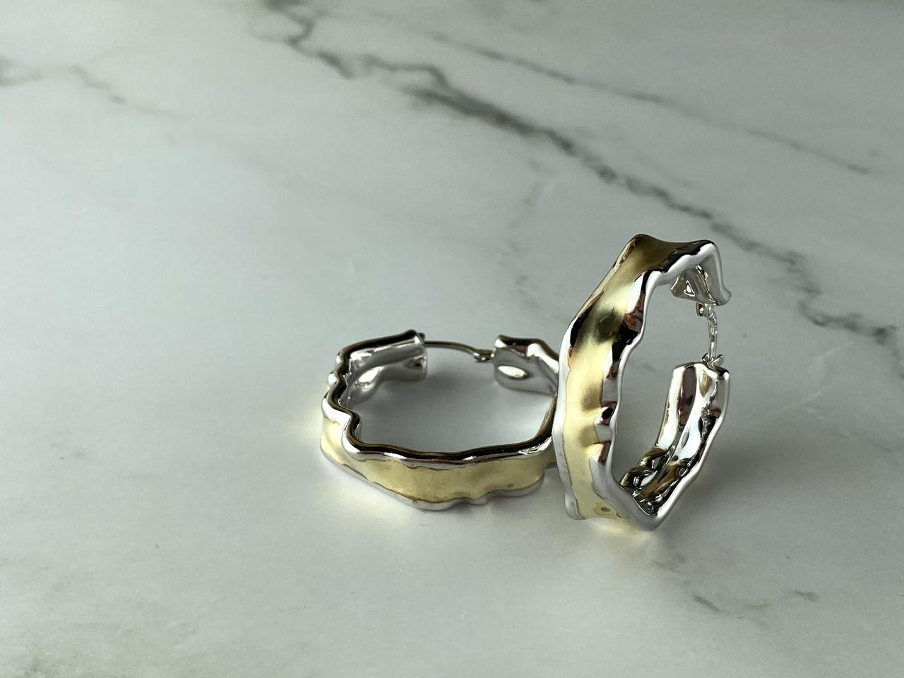 

Серебряные серьги со вставками из позолоты Sky Jewelry 643