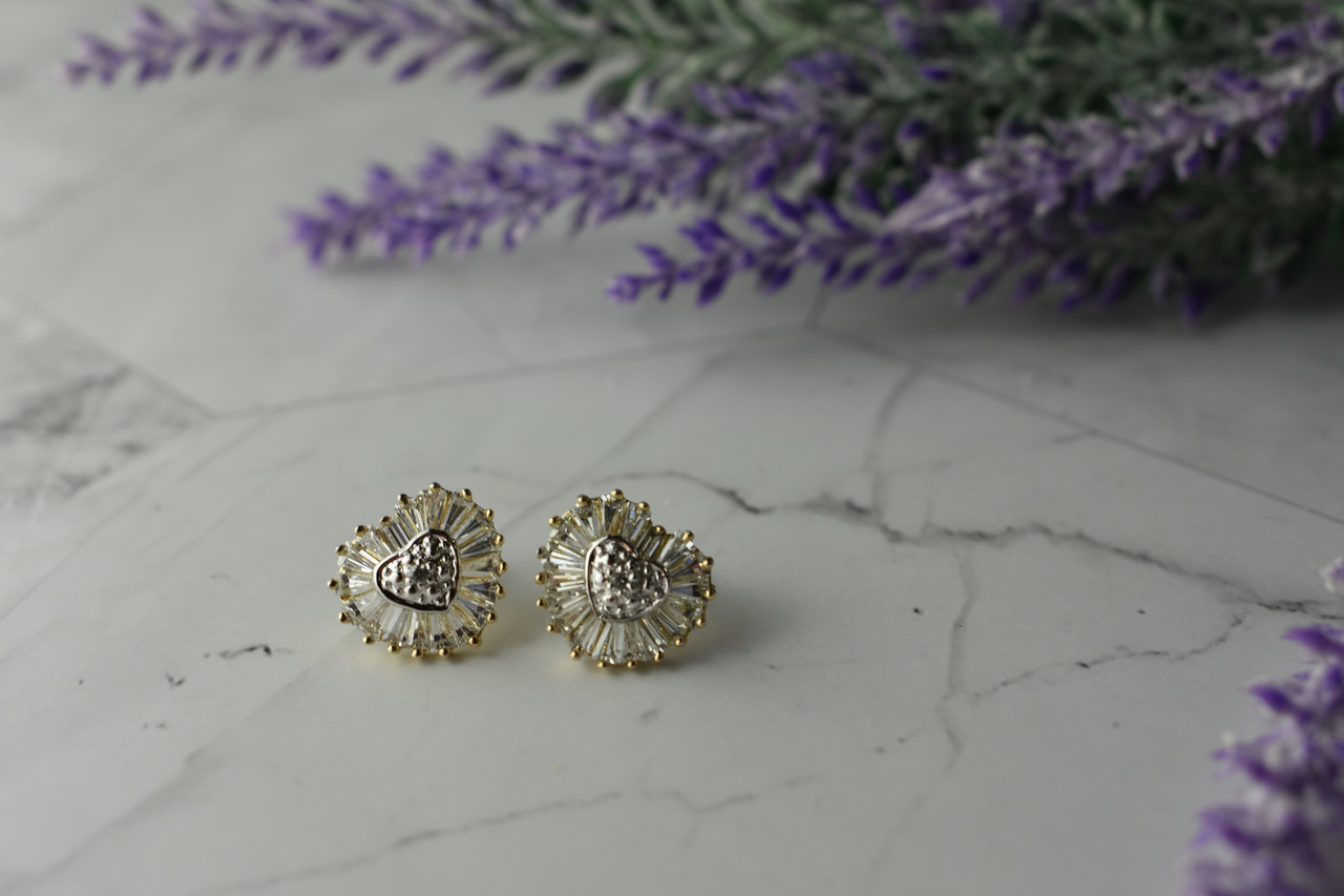 

Серебряные серьги в позолоте с Фианитами Сердце Sky Jewelry 72625 (163)