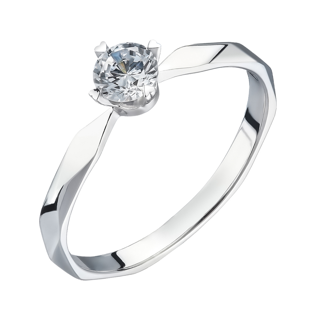 

Золотое кольцо Моя принцесса в белом цвете с бриллиантом 0,18ct 15 размера