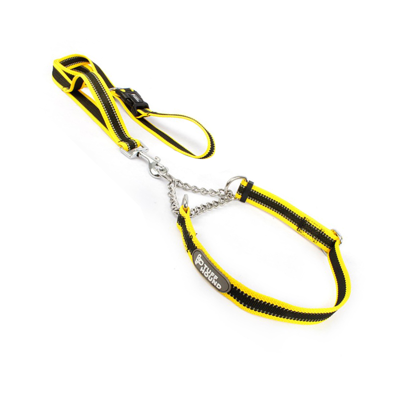 

Ошейник удавка для собак TUFF HOUND TC00104 Yellow Black S (32-50 см) с поводком