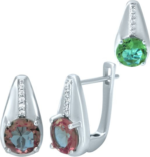 

Серебряные серьги SilverBreeze с Султанит султанитом 1952023, размер
