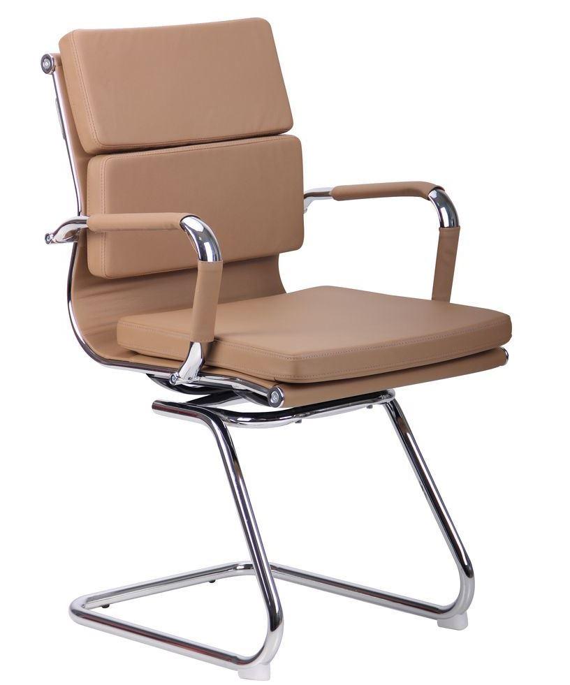 Кресло мягкое для конференц зала бежевое на полозья Slim FX CF (XH-630C ...