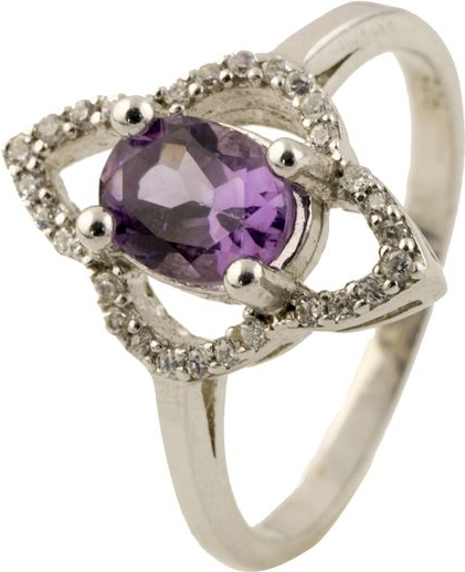 

Серебряное кольцо SilverBreeze с натуральным аметистом 0269108 16.5 размер, 16.5 размер