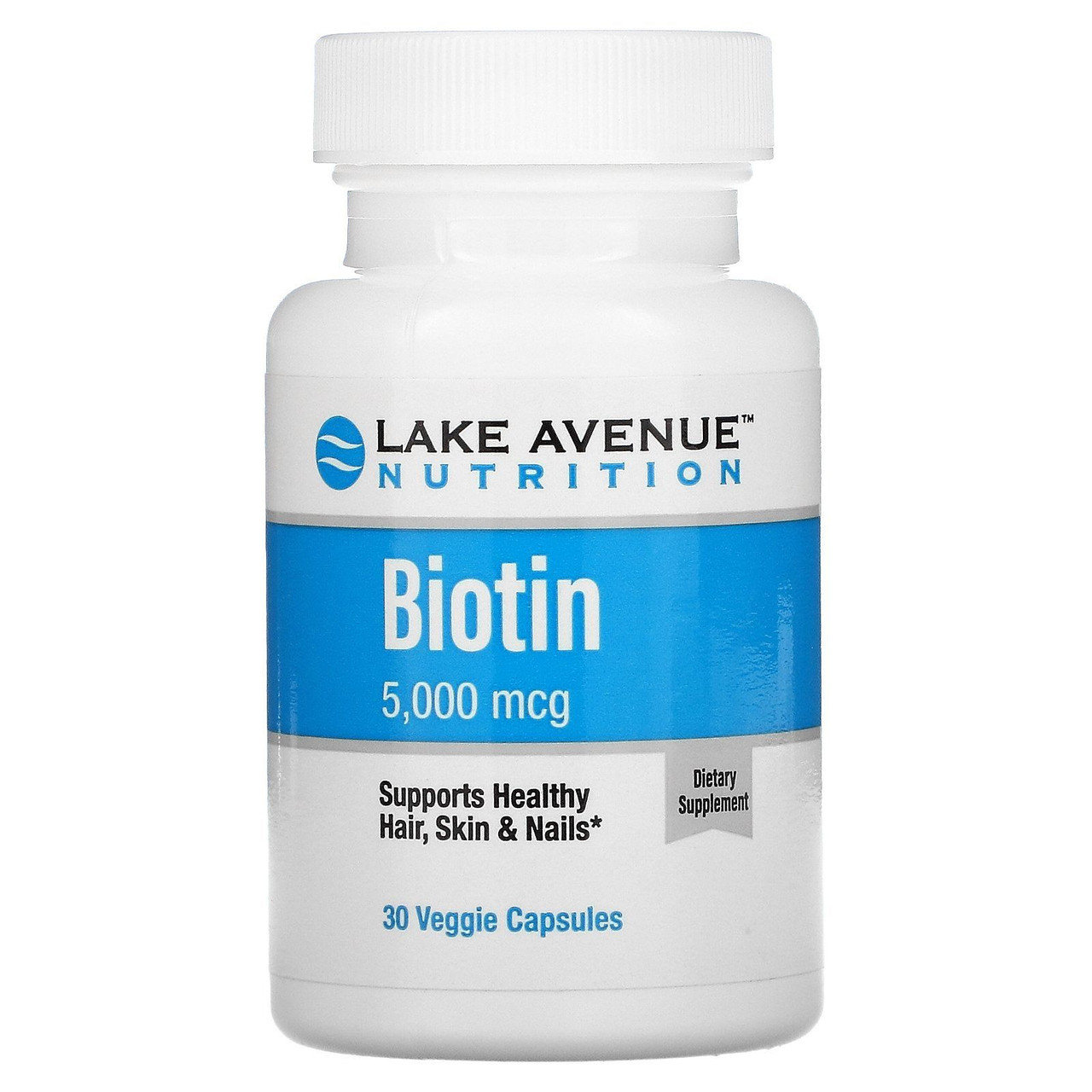 Биотин Lake Avenue Nutrition (Biotin) 5000 мкг 30 капсул – фото | ROZETKA
