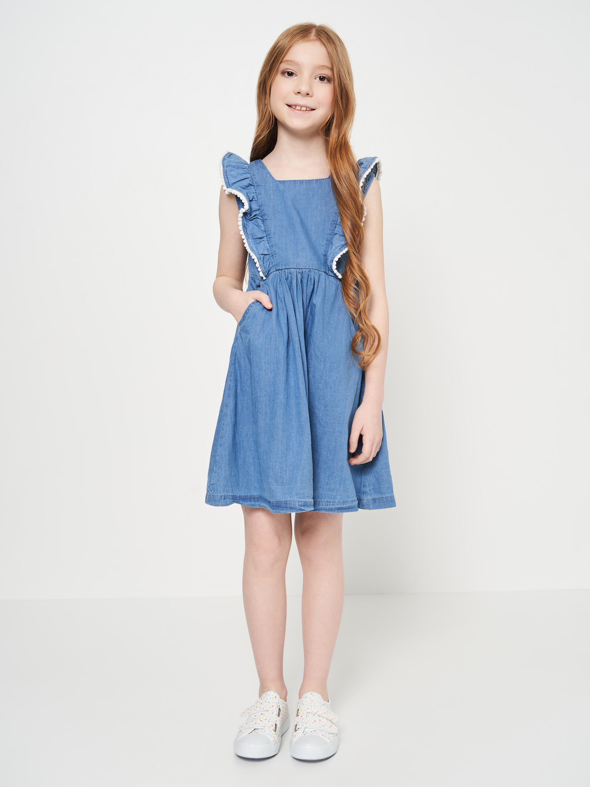 Акція на Дитяча літня сукня для дівчинки Minoti Sunshine 4 35837JNR 116-122 см Синя від Rozetka