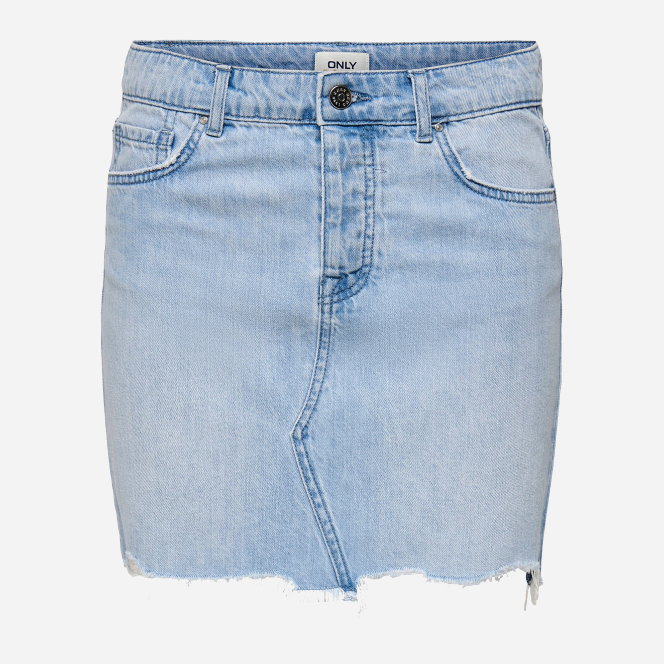 Акція на Спідниця джинсова міні літня пряма жіноча ONLY 15250946-57186 34 Світло-блакитна від Rozetka