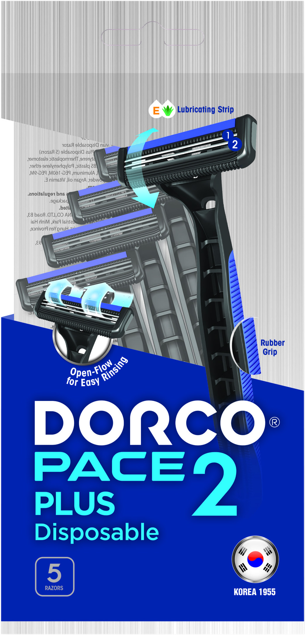 Бритвы одноразовые Dorco Pace 2 Plus для мужчин 2 лезвия 5 шт ...